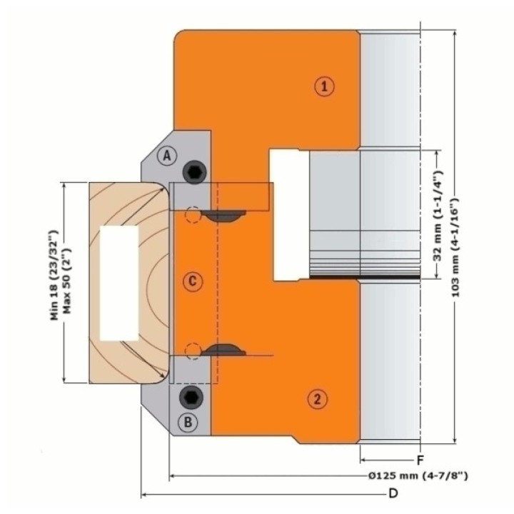 Комплект 2 ножей HM 20x20x2 R3/45гр. для 694.005 CMT 695.005.B3