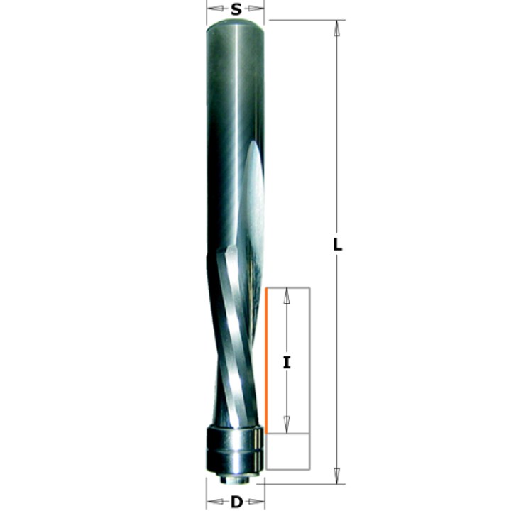 Фреза из твёрдого сплава спиральная нижний рез 10x32x80 Z=3 S=10 RH CMT 194.100.11