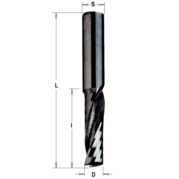 Фреза из твёрдого сплава спиральная верхний рез 12x32x83 Z=1 S=12 RH CMT 198.120.11