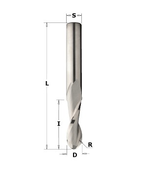 Фреза спиральная верхний рез с радиусным торцом 16x55x110 Z=2 S=16 RH CMT 199.160.11