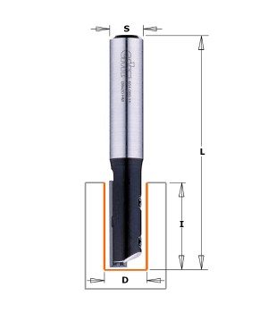 Прямая пазовая фреза со сменным ножом Z1 S=8 D=8x20 RH CMT 651.080.11