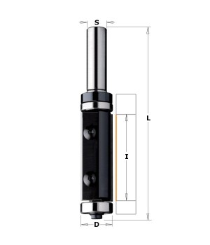 Обгонная фреза с верхним и нижним подшипником HM S=12 D=19x50x110 Z2 RH CMT 657.993.11B