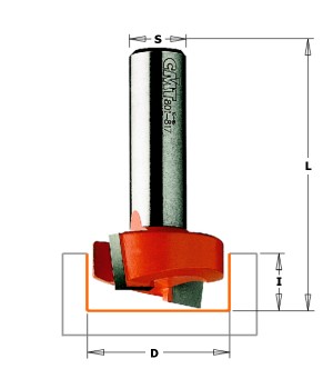 Фреза для выборки паза под петли D=12,7 I=19,0 S=6,0 L=54,0 CMT 701.127.11