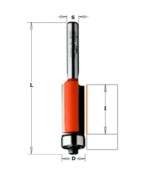 Обгонная фреза с нижним подшипником D=12,7 I=12,7 S=6,0 L=57,8 CMT 706.128.11