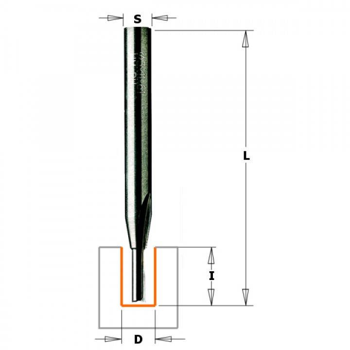 Пазовая фреза для уплотнителя D=3,0 I=11,0 S=6,0 L=60,0 CMT 712.030.11