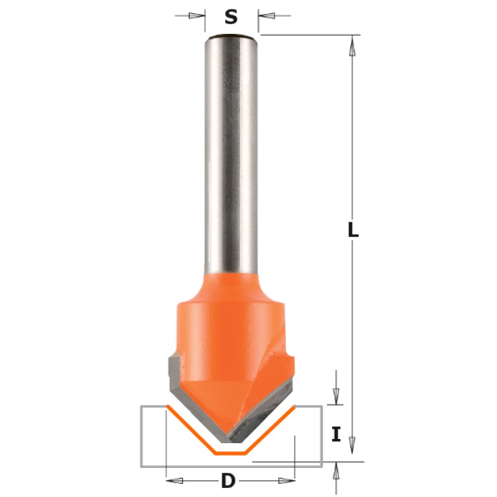 Фреза пазовая V-образная для Alucobond D=18,0 I=3,3 S=6,0 CMT 715.002.11
