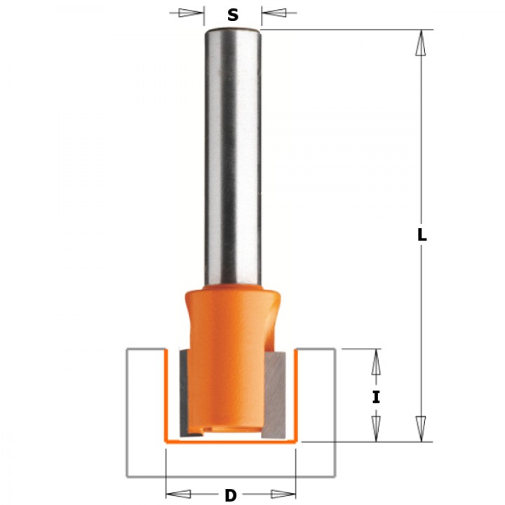 Фреза для выборки паза под петли D=12,0 I=12,7 S=8,0 L=38,1 CMT 902.120.11