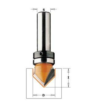 Фреза пазовая V-образная c углом 90° D=16,0 I=12,7 S=8,0 CMT 915.160.11B