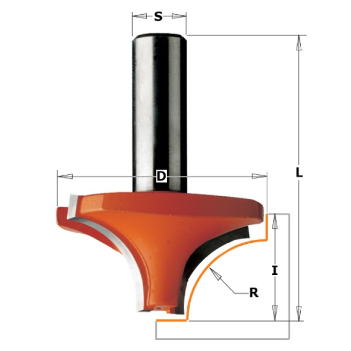 Фреза радиусная D=21,0 I=12,0 S=8,0 R=5,00 CMT 927.050.11