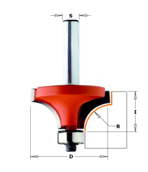 Радиусная фреза с нижним подшипником D=31,7 I=14,0 S=12,0 R=9,50 CMT 938.817.11