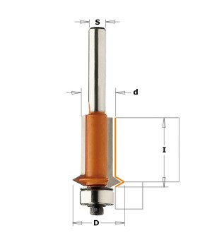 Обгонная фреза с V-образным пазом D=19,0 I=25,4 S=12,0 CMT 953.501.11