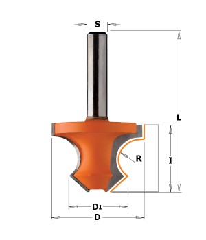 Фреза фасочная профильная D=36,0 I=25,0 S=8,0 R=8,00 CMT 954.080.11