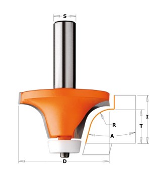 Фреза фасочная для искусственного камня D=50,8 I=25,4 S=12,0 R=12,70 CMT 966.601.11