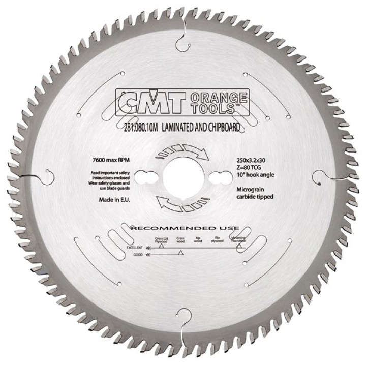 Пильный диск для МДФ и ДСП 160х2,2/1,6х20 Z=56 TCG -3°NEG CMT 281.161.56H