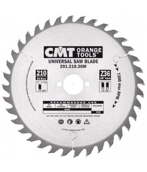 Пильный диск универсальный 210x30x2,8/1,8 15° 15° ATB Z=36 CMT 291.210.36M