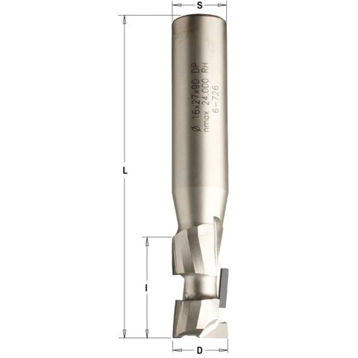 Фреза алмазная обгонная 10x12X40 d=10 I=22 L=72 Z=1+1 RH CMT 140.03956