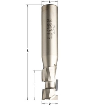 Фреза алмазная обгонная 16x16x50 d=16 I=35 L=93 Z=1+1 RH CMT 140.161.61