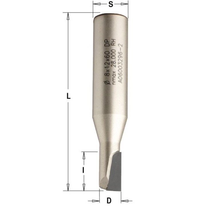 Фреза алмазная обгонная 10x12x40 d=10 I=22 L=75 Z=1+1 RH CMT 141.101.61