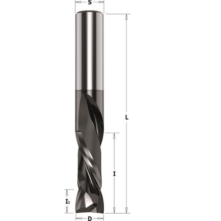 Фреза спиральная монолитная с покрытием DLCP 12x25x83 Z=3+3 S=12 RH CMT 190.320.41