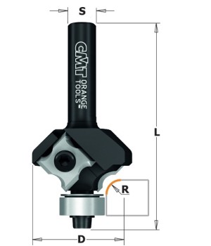 Фреза радиусная  R=2, смен.ножи HM с подшипником  Z2 S=6,35 D=27 RH CMT 661.021.41