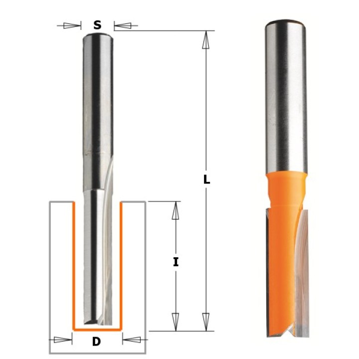 Фреза концевая пазовая D=11,1 I=31,7 S=1/2" L=82,5 CMT 812.611.11