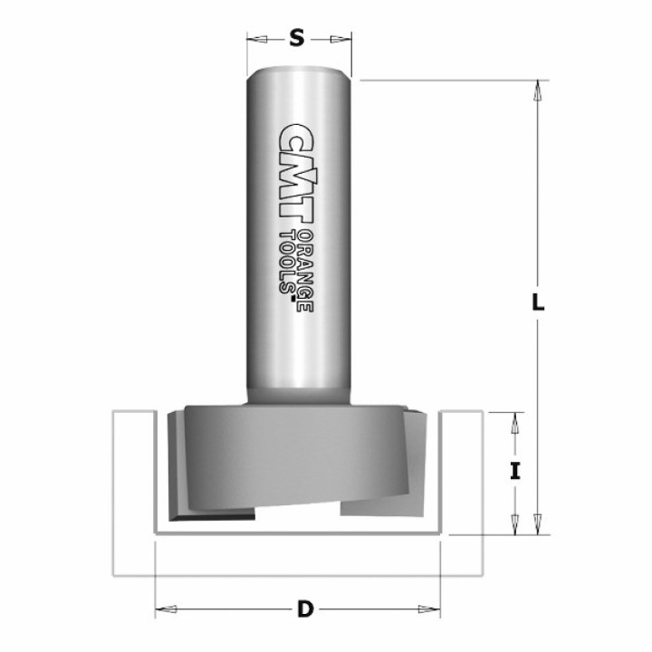 Фреза концевая пазовая D=19,0 I=19,0 S=8,0 L=54,0 CMT 901.1919