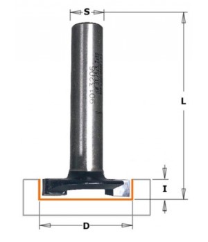 Фреза пазовая PRO под петли HW Z2 S=12 D=31,75X5,7X63 RH CMT 901.3206