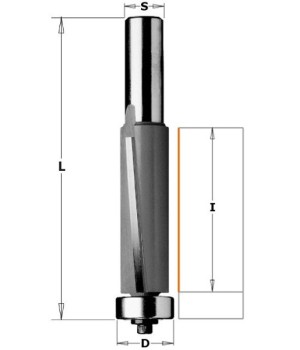 Фреза концевая обгонная с подшипником D=19,0 I=25,4 S=12,0 L=86,5 CMT 906.1925