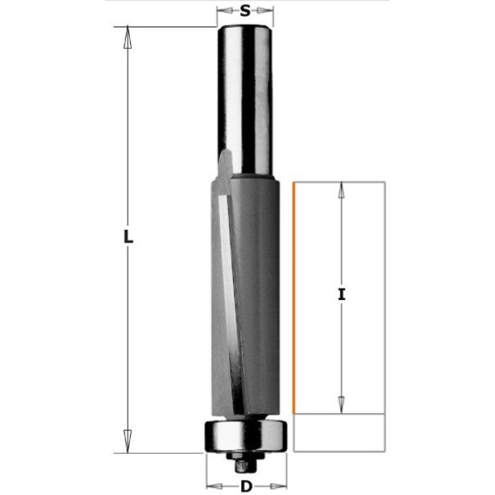 Фреза концевая обгонная с подшипником D=19,0 I=50,8 S=12,0 L=110,0 CMT 906.1950