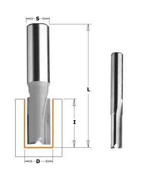 Фреза концевая пазовая D=6,0 I=16,0 S=8,0 L=50,0 CMT 911.0616