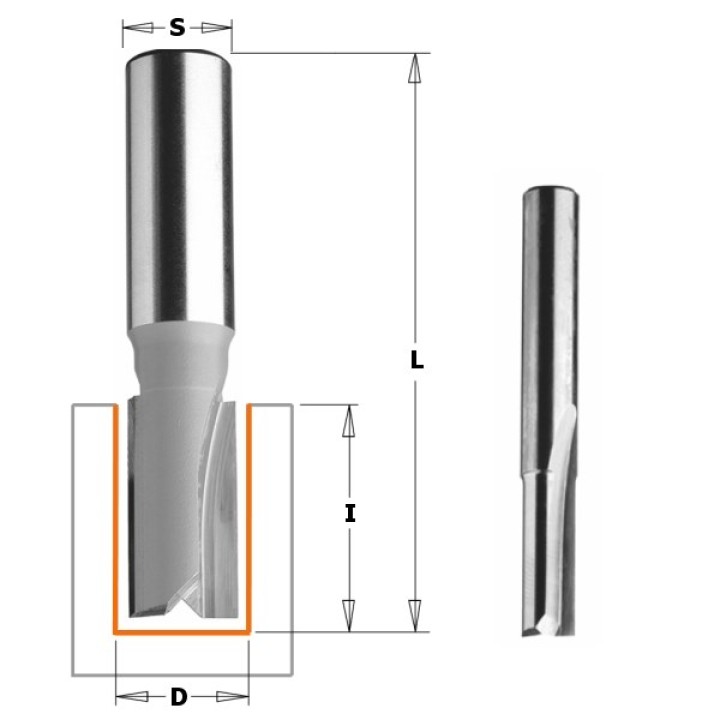 Фреза концевая пазовая D=7,0 I=18,0 S=8,0 L=48,0 CMT 911.0718