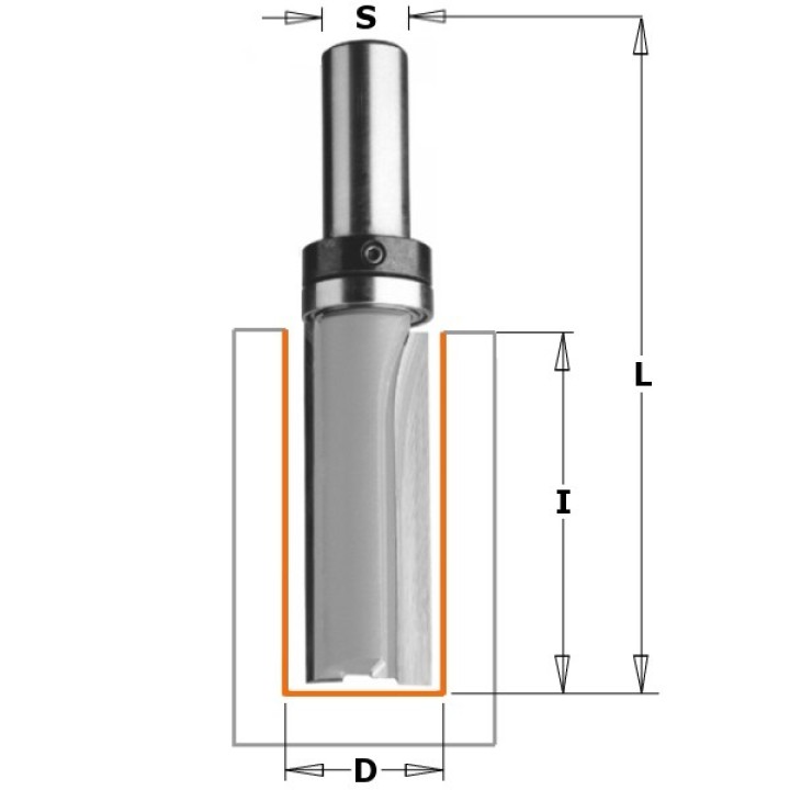 Фреза концевая CMT пазовая D=19,0 I=38,0 S=12,0 L=82,5 CMT 912.1938B