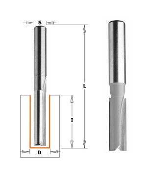 Фреза концевая CMT пазовая D=22,0 I=38,0 S=12,0 L=80,0 CMT 912.2238