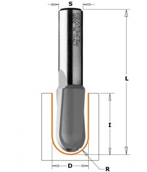 Фреза концевая с радиусным торцом D=6,0 I=14,0 S=8,0 R=3,00 CMT 914.0613