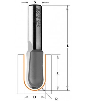 Фреза концевая с радиусным торцом D=12,7 I=9,5 S=8,0 R=6,35 CMT 914.1309