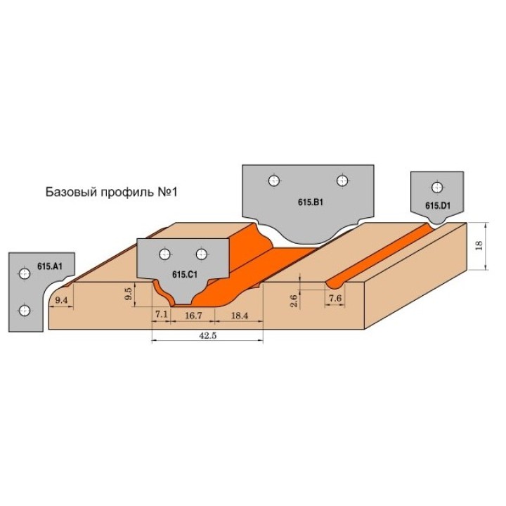 Нож твердосплавный 50x30x2 (профиль B4) CMT 615.B4