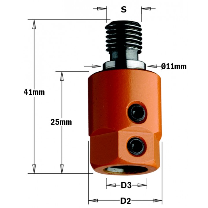 Патрон для присадочного станка S=M10/11 D=10 RH CMT 305.000.01