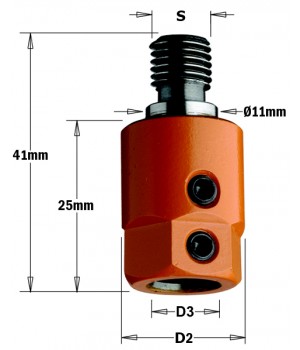 Патрон для присадочного станка S=M10/11 D=10 LH CMT 305.000.02