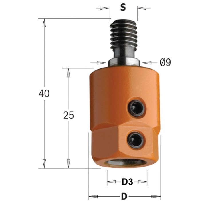 Патрон для свёрл S=M8/9 D=10 RH CMT 358.000.01