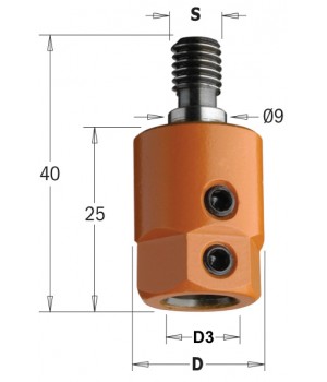 Патрон для свёрел S=M8/9 D=10 LH CMT 358.000.02