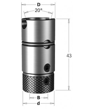 Патрон для свёрл на станок Morbidelli D=10x20 LT=43 RH/LH CMT 360.201.00