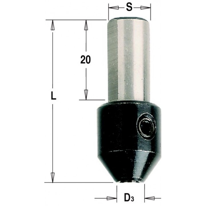 Переходник для сверла спирального в патрон D=2,5 S=10x20 L=38 CMT 364.025.00