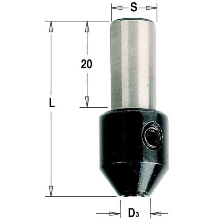 Переходник для сверла спирального в патрон D=3,5 S=10x20 L=38 CMT 364.035.00