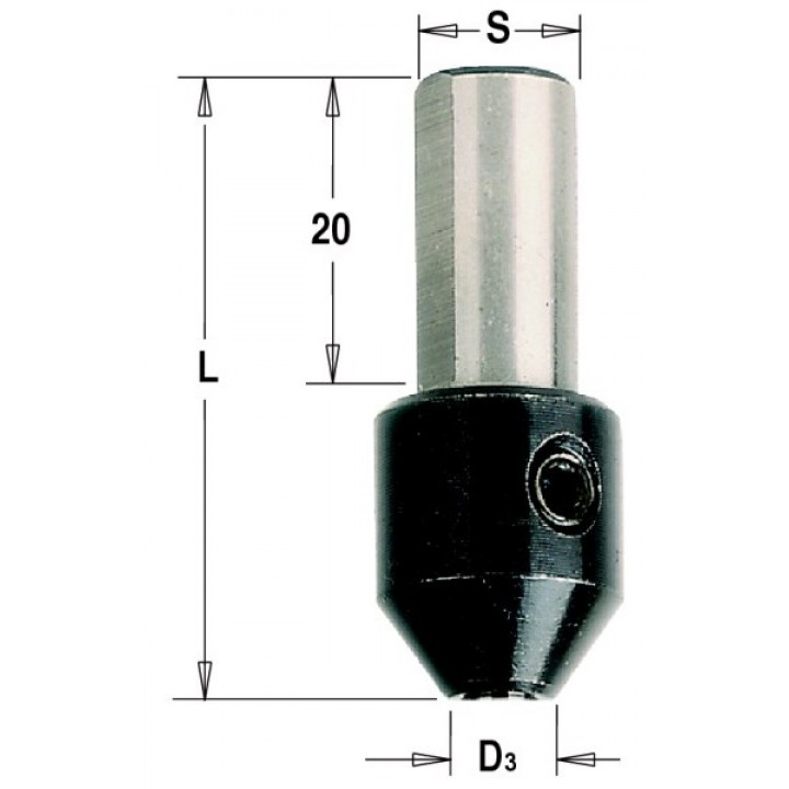 Переходник для сверла спирального в патрон D=4,5 S=10x20 L=38 CMT 364.045.00