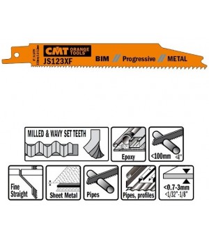 Пилки сабельные 5 штук для металла BIM 8-14TPI CMT JS123XF-5