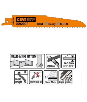 Пилки сабельные 5 штук для металла BIM 9TPI CMT JS920CF-5