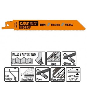 Пилки сабельные 5 штук для металла BIM 24TPI CMT JS922AF-5