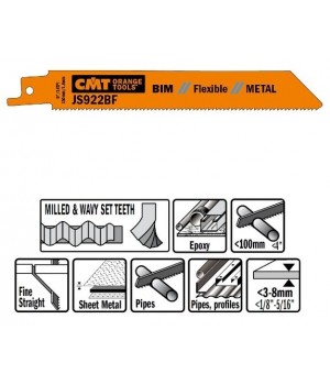 Пилки сабельные 5 штук для металла BIM 150x1,8x14TPI CMT JS922BF-5