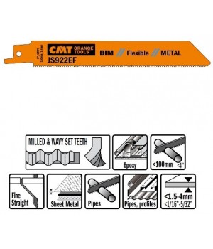 Пилки сабельные 5 штук для металла BIM 18TPI CMT JS922EF-5