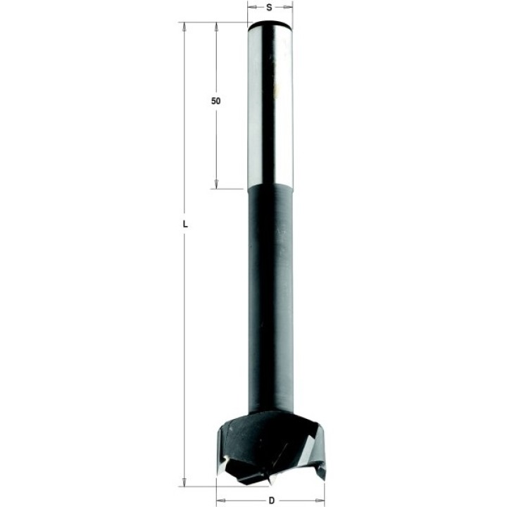 Сверло чашечное HM 35x130 Z=2+2 S=16 RH CMT 514.350.11